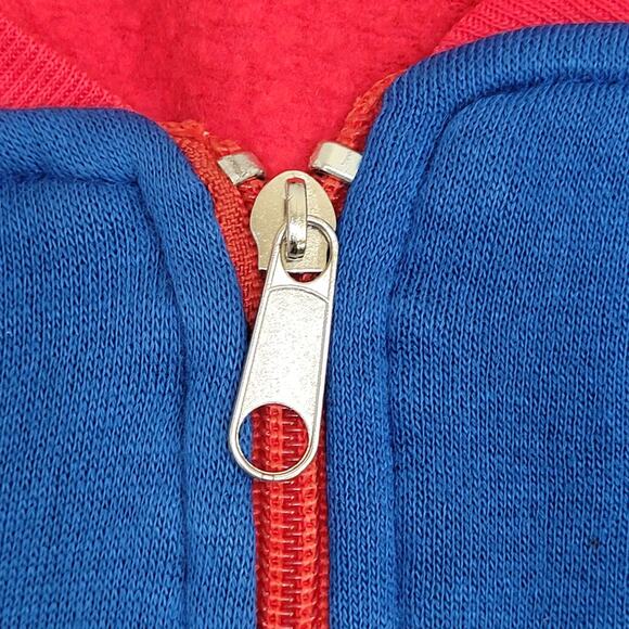 Line-Up Zip Fleece Jacket M/L 22x22 Boxy Cropped Red Blue - Picture 11 of 13